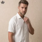 پیراهن آستین کوتاه لینن بامبو Stin Man کد ۳۴۰۳ - تصویر 9